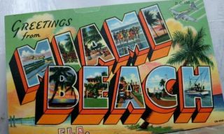 Florida Fl Miami Beach Postcard Old Vintage Card View Standard Souvenir Postal