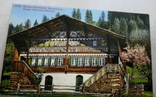 Switzerland Berner Oberlander Bauernhaus Chalet Postcard Old Vintage Card View