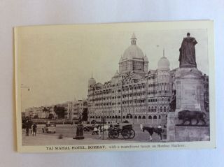 India Old Vintage Postcard,  Taj Mahal Hotel,  Bombay