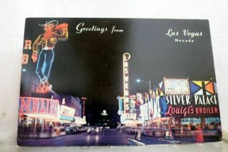 Nevada Nv Las Vegas Fremont Street Night Postcard Old Vintage Card View Standard