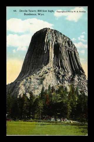 Dr Jim Stamps Us Devils Tower Monument Sundance Wyoming Postcard