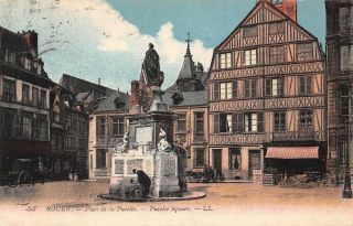 France Rouen Place De La Pucelle Square Statue