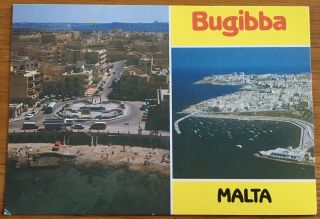 Old Postcard Bugibba Malta Aeria View A What 