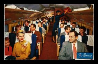 Dr Jim Stamps Us Airplane Interior Passengers Dc 7 American Airlines Postcard