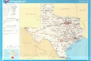 Map Of Texas,  Houston,  Dallas,  El Paso,  Austin,  Gulf Of Mexico Etc Tx - Postcard