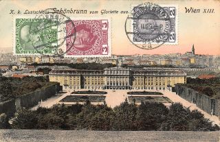 Austria Wien Lustschloss Schonbrunn Vom Gloriette Castle Postcard