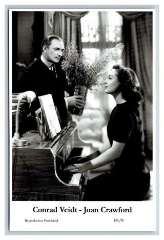 Conrad Veidt Joan Crawford Actor Pair Swiftsure 2000 Modern Print Postcard B1/8