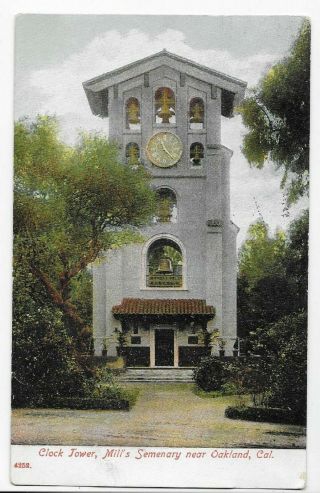 Vintage Postcard Of Clock Tower,  Mill 
