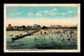 Dr Jim Stamps Us Wagoners Hotel Bath House Buckroe Beach Virginia Postcard