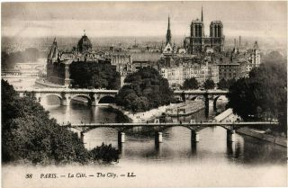 Notre - Dame Et La Cité,  Paris,  B,  W Ll Postcard No.  38,  Unposted