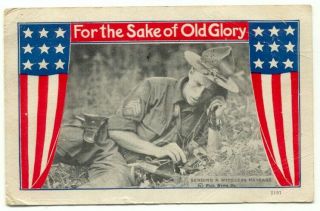 For The Sake Of Old Glory Soldier Sending Wireless Message Wwi Postcard