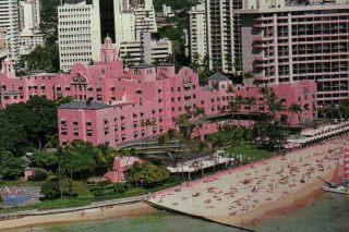 Royal Hawaiian Hotel,  Waikiki Beach,  Honolulu Hawaii,  Swimming Etc.  - - - Postcard