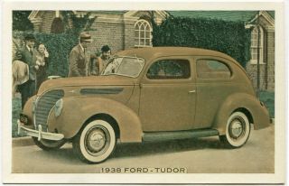 1938 Ford Motor Co.  Tudor Automobile Car Dealer Postcard Vg