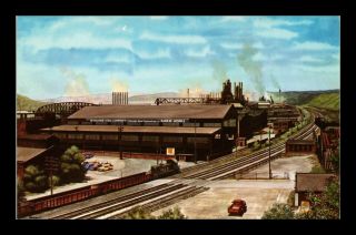 Dr Jim Stamps Us Pittsburgh Lake Erie Railroad Company Curteichcolor Postcard