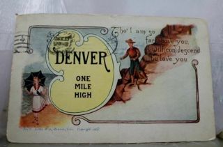 Colorado Co Denver One Mile High Postcard Old Vintage Card View Standard Post Pc