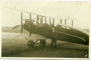 Alexandra Park Aerodrome - Manchester - Old Biplane - Old Real Photo Postcard