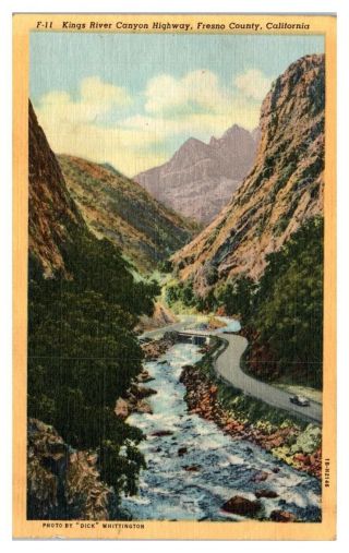 Kings River Canyon Highway,  Fresno County,  Ca Postcard 238