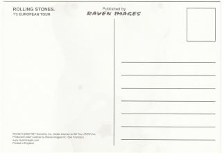 The Rolling Stones 1973 European Tour Modern Postcard 2