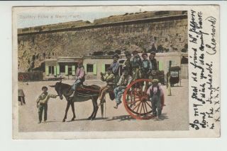 Postcard.  Country Folks A Merry Party.  Malta.  1904