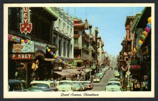 San Francisco Chinatown Grant Avenue Shops Bazaars Vintage 1950s Postcard
