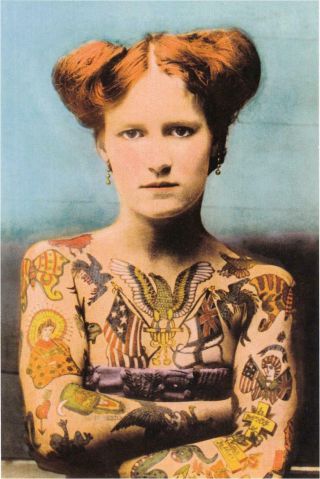 Princess Christina The Human Fresco Tattooed Woman Modern Tattoo Postcard