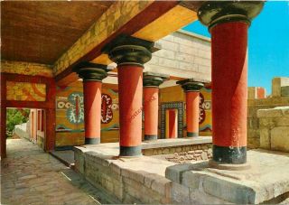 Picture Postcard - Crete,  Knossos,  Palace,  Saloon Of The Pillars
