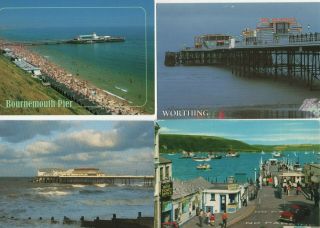 54 Postcards: Gb Uk Seaside Piers
