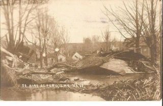 Vintage Real Photo Postcard Peru Indiana 1913 Flood South Side Houses