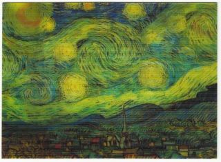 The Starry Night By Vincent Van Gogh 3d Flicker Art Postcard