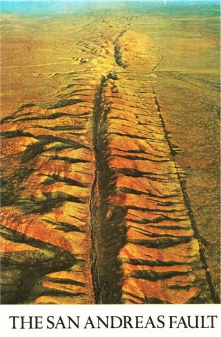 San Andreas Fault Aerial View California Earthquake Postcard
