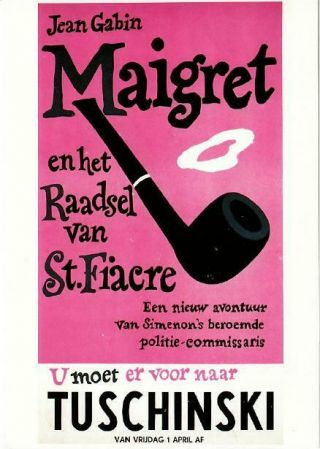 Postcard Of Maigret And The St.  Fiacre Case Movie Dutch - Pipe Smoking