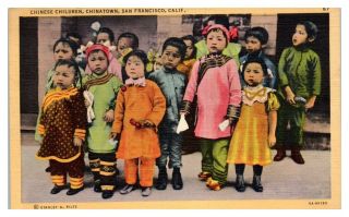 1944 Chinese Children,  Chinatown,  San Francisco,  Ca Postcard 236