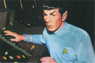 Postcard Of Star Trek Tv Show Mr.  Spock Leonard Nimoy