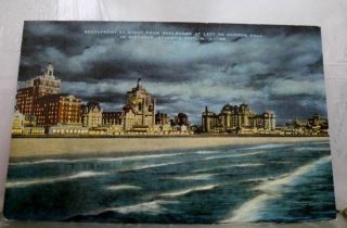 Jersey Nj Atlantic City Haddon Hall Shelburne Beachfront Night Postcard Old