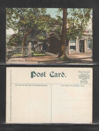 1910s Salem Mass Witch House Postcard