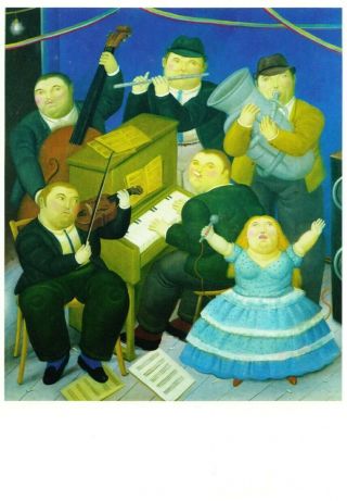 The Orchestra By Fernando Botero Art Postcard