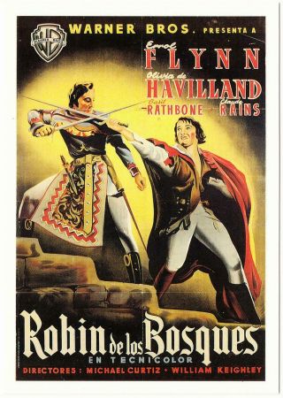 Postcard Of The Adventures Of Robin Hood Movie Spanish 2