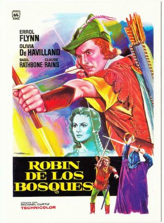 Postcard Of The Adventures Of Robin Hood Movie Spanish 1