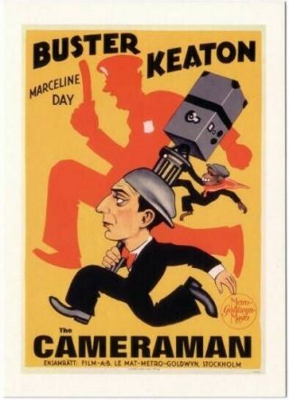 Postcard Of The Cameraman Buster Keaton Movie Swedish