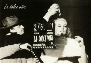 Anita Ekberg And Clapperboard In La Dolce Vita Movie Postcard 2