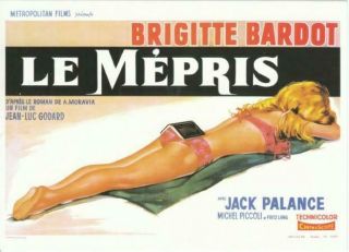 Postcard Of Contempt - Le Mepris Brigitte Bardot Movie