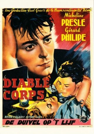 Postcard Of Devil In The Flesh - Diable Au Corps Gerard Philipe Movie