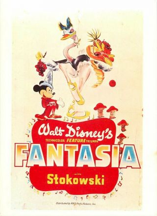 Postcard Of Fantasia Disney Animated Movie - Large Postcard
