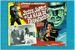Postcard Of Jesse James Meets Frankenstein 