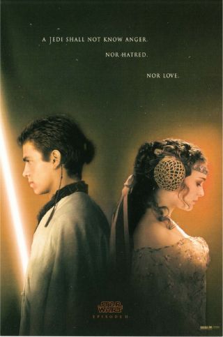 Postcard Of Star Wars Episode Ii Movie Anakin Skywalker And Amidala