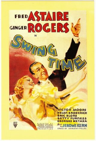 Postcard Of Swing Time Fred Astaire Ginger Rogers Movie
