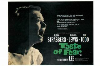 Postcard Of Taste Of Fear - Scream Of Fear Hammer Horror Movie