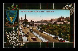 Dr Jim Stamps Princes Street Edinburgh Tartan Coat Of Arms Postcard Scotland