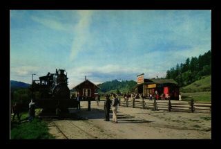 Us Postcard Roaring Camp Train Depot & Saloon Santa Cruz County California