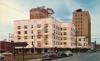 Early Unmailed Chrome Crosby Hotel Beaumont Texas Tx 88